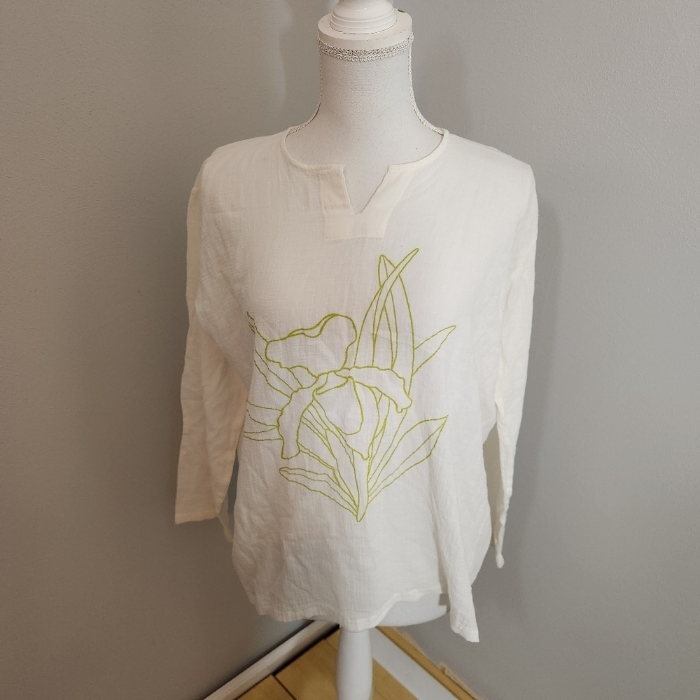 Rak Off-White V-Neck Full Sleeve Top XL - From Thailand - Picture 2 of 10